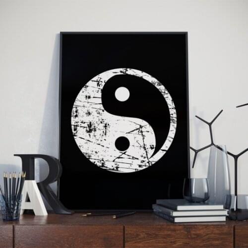 Asr Yin Yang-Satin Fabric Poster wall graphics gráficos de parede настенная графика