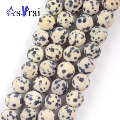 Natural Stone Dull Polish Matte Dalmation Jaspers Beads For Jewelry Making 4mm-12mm Round Spacer Loose Beads Diy Bracelets 15"