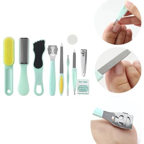 Double-Sided Frosting Skin Trimmer Dead Scraping Heel Peeling Foot Calluses Horny Footstool Pedicure Tools Foot Spa Tool Set