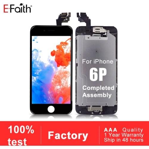 EFAITH 50PCS AAA Full Set LCD Or Display For iphone 6 Plus 6P Touch Screen With Home button + Front camera Assembly & Free Ship