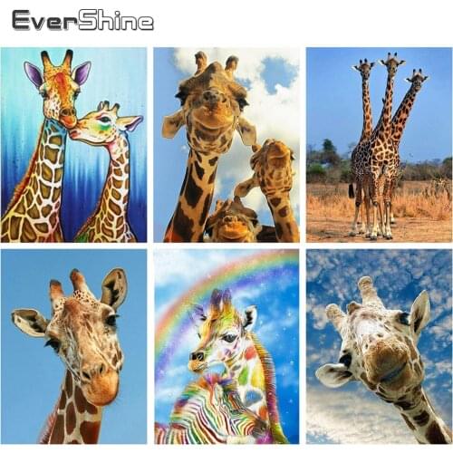 Evershine 5D DIY Diamond Embroidery Giraffe Diamond Painting Cross Stitch Animals Full Square Drill Mosaic Art Home Decor