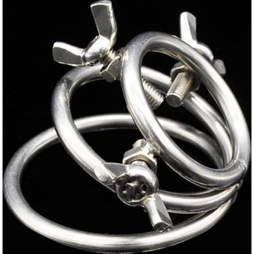 Stainless Steel Cock Ring Ball Stretcher Scrotum Bondage Screw Extrusion Stimulation Penis Rings Sex Toys For Men Testicles Cbt