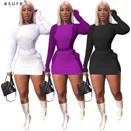 Two Piece Tracksuit Women 2021 Fashion Clothing Office Suits Female 2 Piece Crop Top And Skirt Sets Sexy Club Outfits MN038