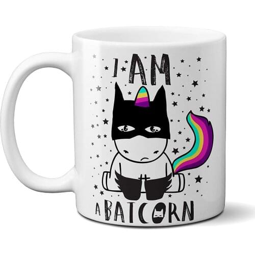 "Unicorn I Am A Batcorn" Funny Unicorn Batcorn Coffee Mug Great Gift 320ml Creamic Milk Cups