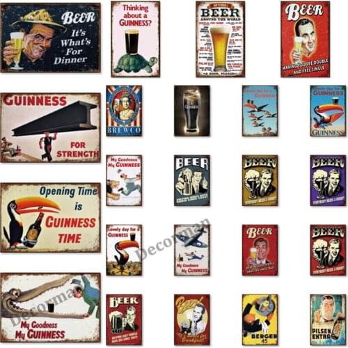 [ Mike86 ] Guinness Funny Beer Tin Sign Retro Plaque Wall Posters Beer iron Painting Gift art decor for Bar LTA-1731 20*30 CM