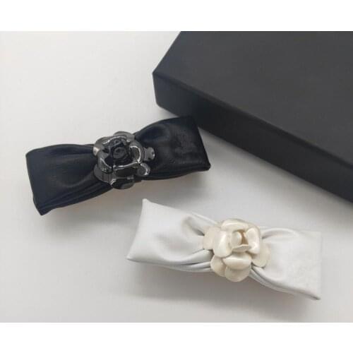 New Design Fashion Hair Jewelry Bowknot Hairwear Barrettes Beautiful Girls Gold Color Camellia Flower Top Quality Fine Hairclip
