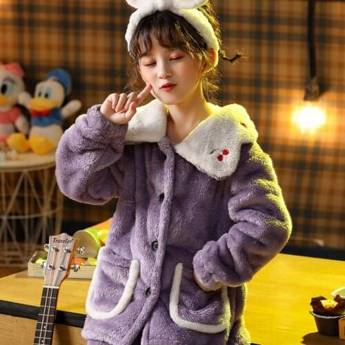 Childrens Cartoon Pajamas Furry Home Casual Wear Small And Medium Girls Cute Home Pajamas Robe Hooded Children Bathing Bathrobe