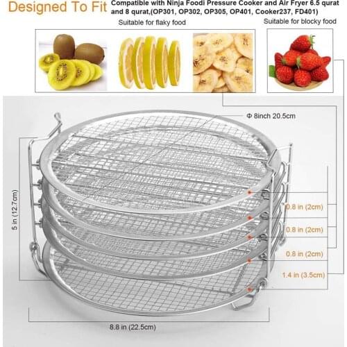 O0021 High Quality Air Fryer Accessories 5-layer grill for Ninja Foodi Dehydrator Stand Food Grade for Dehydrator Rack tand Acce
