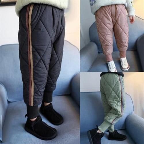 Baby Kids Solid Trousers girls Pants 1-7 Years Old Childrens Winter Straight Long Pants for Boy Casual Pants
