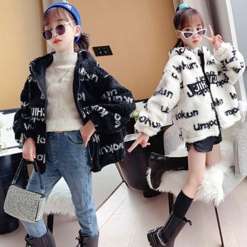 Girls' Coat Babys Kids Jacket 2021 Letters Thicken Winter Autumn Top Warm Cardigan Overcoat Cotton Childrens Clothing