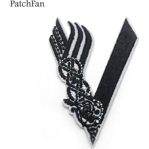 A0345 Patchfan Viking Embroidered Iron on Patches for Clothing DIY Clothes Appliques cosplay wallet bag shoes patches Sticker