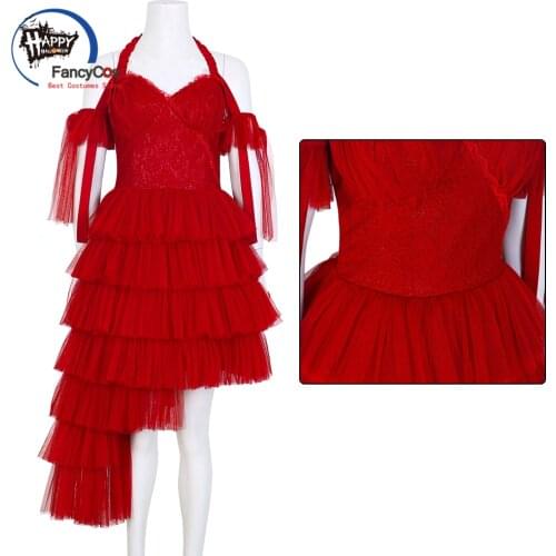 Prom Gown Suicide Cosplay Harley Dress Costume Cosplay Party Dress Girl Mesh Ball Gown Slip Dress Quinn Custom Made Adult