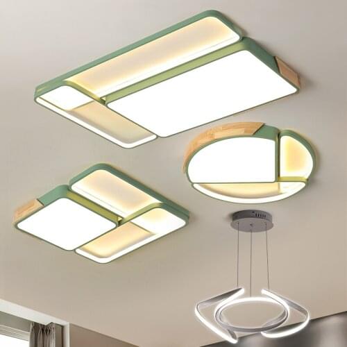 Ceiling Lights For Living Room Lamp Simple Modern Atmosphere Household Solid Wood Bedroom Dining Room Lamp Whole House Package