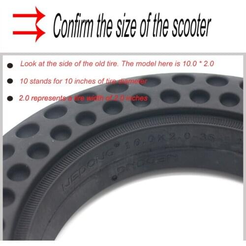 Size 10x2.0 Honeycomb Solid Tyre 10*2.0 Tubeless Tire,Thickened Double Honeycomb Wheel Tyre for Electric Scooter Skate Board