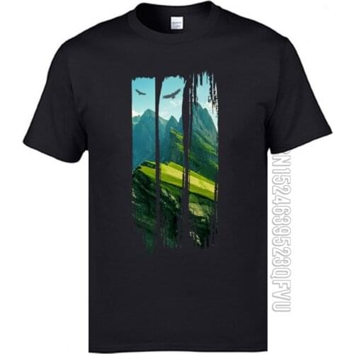 Cheapest Great T Shirts High Quality Pure Cotton Tee Shirts Natura Mountain Peak Massif Landscape T-Shirt Father Tshirts 3XL