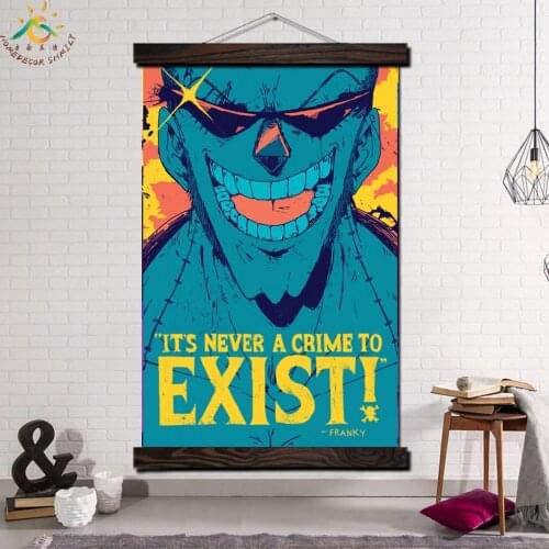 One Piece Franky Modern Wall Art Print Pop Picture And Poster Frame Hanging Scroll Canvas Painting Home Decor For Living Room