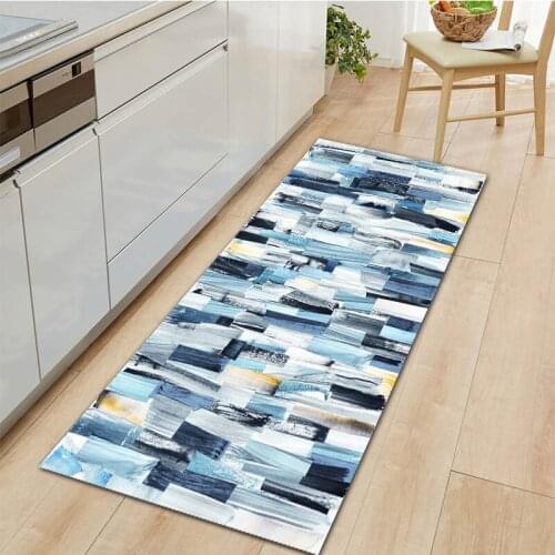 Modern Kitchen Mat Retro Texture Bedroom Entrance Doormat Non-Slip Bathroom Area Rug Living Room Carpet Home Floor Decoration