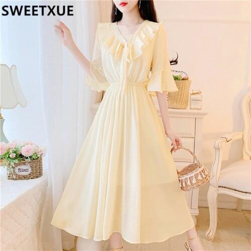 SWEETXUE Flared Summer Dresses
