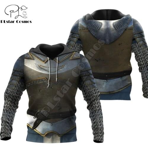 3D Printed Chainmail Knight Medieval Armor Hoodie Harajuku Fashion Hooded Sweatshirt Unisex Casual Jacket Cosplay hoodies