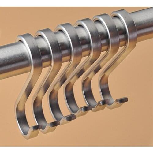 19mm pipe Stainless steel s-type hook Clothing store kitchen wardrobe pothook thickness:2mm width:5mm