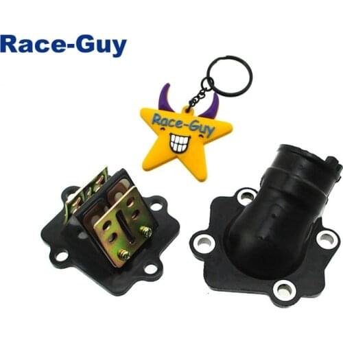 Manifold Carb Intake Pipe + Reed Valve For 50cc Jog 50 Minarelli Yamaha 2-Stroke Scooter Moped Polaris Predator Scrambler 50cc