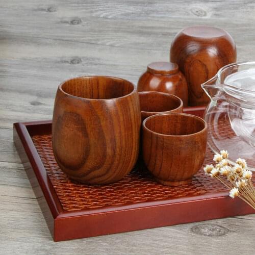 51-200ml Japanese Jujube Wooden Cup For Tea Coffee Office Home Drinking Cup Saucer Sets New Year Gift Tableware Kitchen Supplies