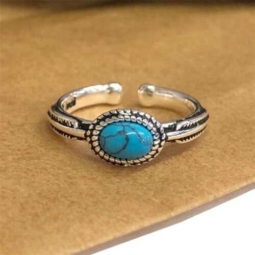 Japanese and Korean Version of Retro Fashion Inlaid Gemstone Opening Ring