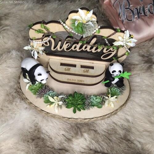 1Pcs Custom Name Ring Box Wedding Engagement Anniversary Girfriend Propose Gift Bride Groom Ring Pillow