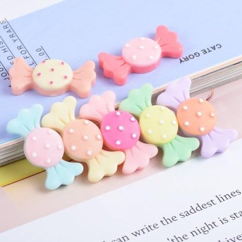 New 10pcs 15*33mm Polka Dots Style Sweet Candy Resin Cabochons Flatback Pastel Colors Ornament Accessory Charms Pendant DIY
