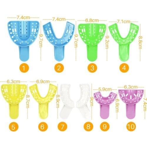 2pcs Dental Impression Teeth Tray Plastic Disposable Children Kid Teeth Tray Holder Dental Central Supply Materials