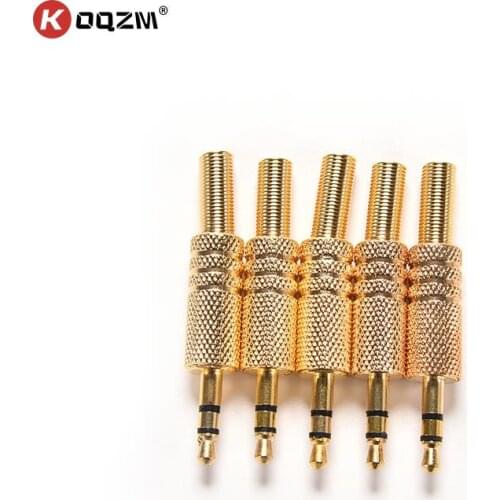 2pcs DIY Stereo 3.5mm 1/8inch Headphone Earphone Male Audio Jack Plug Solder Connectors for Computers Laptops Tablets MP3