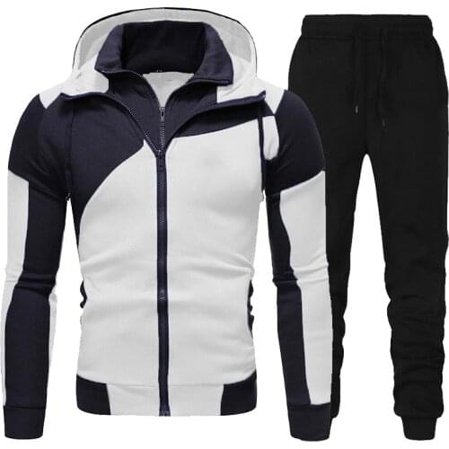 2021 Casual Tracksuit Men Autumn Winter Sportswear Tracksuits Zipper Hooded Sweatshirt Male Streetswear Coat Jackets