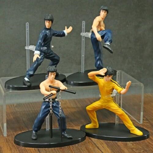 4pcs/set Kung Fu Master Bruce Lee PVC Figure Collection Toys