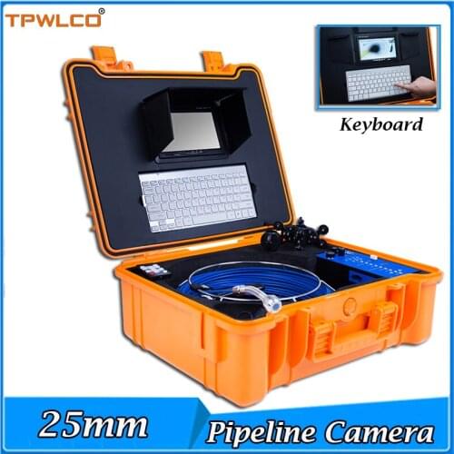 7" Screen 20m Fiberglass Cable Recording Pipe Drain Sewer Inspection Camera System 25mm HD Industry Endoscope Inspection Camera