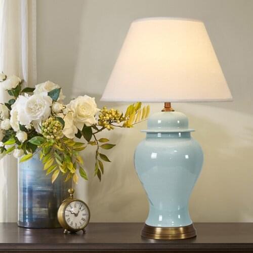 American Table Lamp Living Room European Table Lamp Bedroom Simple Modern Bedroom Ceramic Decoration Bedside Lamp
