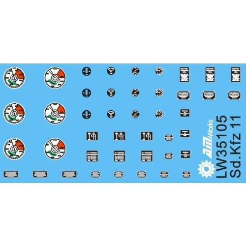 AM-WORKS LW35105 1/35 Vehicle Dials & Placards Sd.Kfz. 11 - Upgrade Detail Set