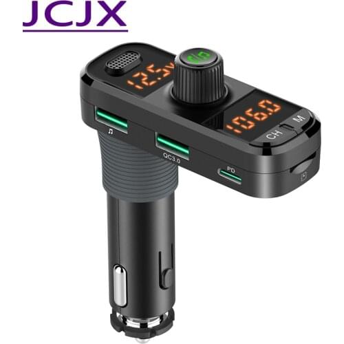 Bluetooth FM Transmitter car FM radio audio Adapter with Dual Display Music Player Handsfree Car Kit QC3.0 PD USB car charger