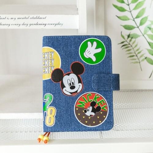 Disney Mickey Handbook Office Student Writing Notebook Cute Thick Denim Diary Notepad Stationery School Supplies Affordable Gift