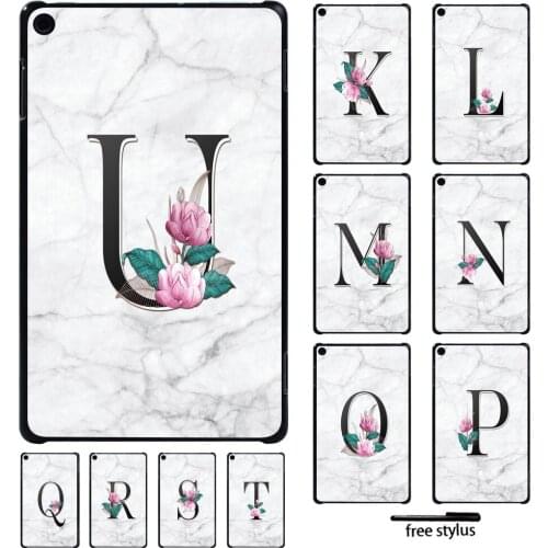 For Amazon Fire 7 5/7/9th Gen /HD 8 / 10/Fire HD 8/ Plus 10th Gen 2020 - 26 Letter Series Hard Shell Tablet Case+ Stylus