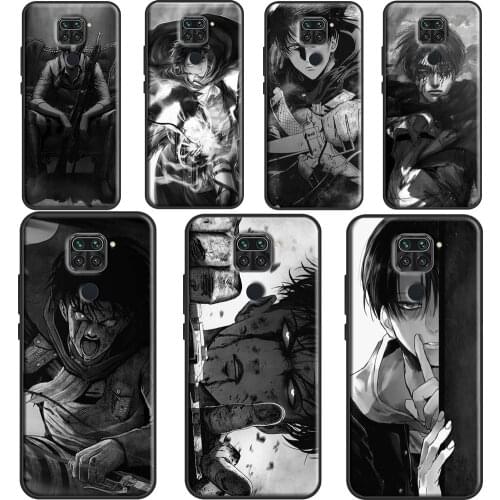 Levi Ackerman Attack on Titan Case For Xiaomi Redmi Note 7 8 9 Pro Note 8T 9S Note 10 Pro Cover For Redmi 9T 9A 9C K40