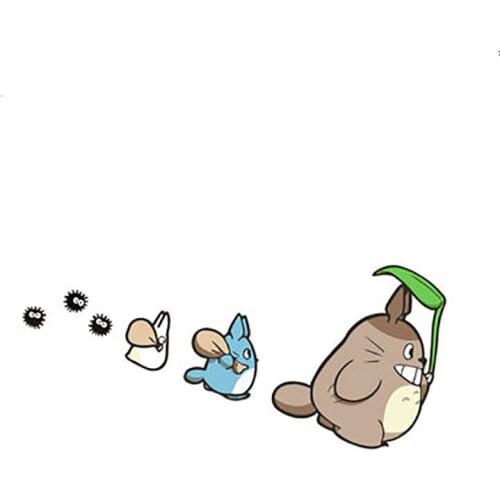 Dawasaru Creative Car Stickers Cartoon My Neighbor Totoro with Oak Seeds PVC Decals Cover Scratches Waterproof
