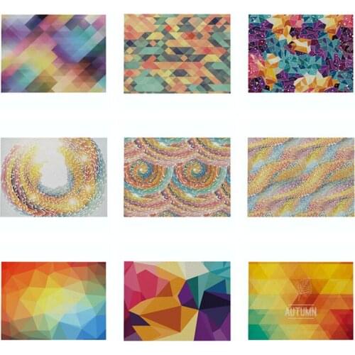 Dazzle Geometric Pattern Linen Pad Dining Table Mats Coaster Bowl Cup Mat Pattern Kitchen Placemat Home Decor 42*32cm