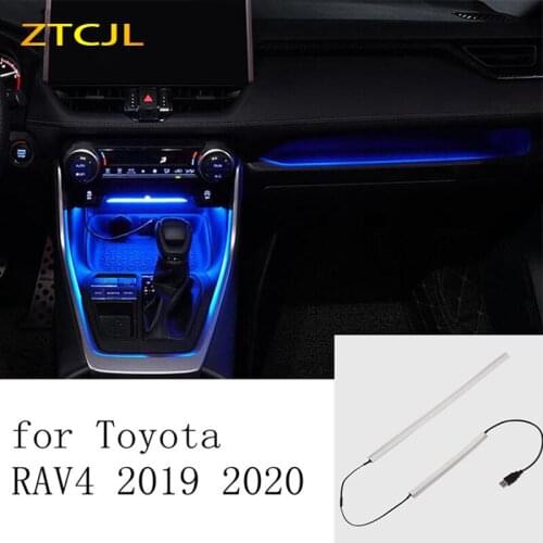 FOR Toyota RAV4 2019 2020 RAV 4 Auto LED Central Control Atmosphere Light Car Interior Modified Atmosphere Decorative Lamp Blue