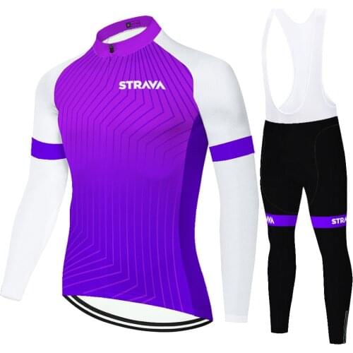 Team Strava cycling jersey 20D gel pad summer spring quick dry bike clothes long sleeve cycling jersey ropa ciclismo hombre mtb