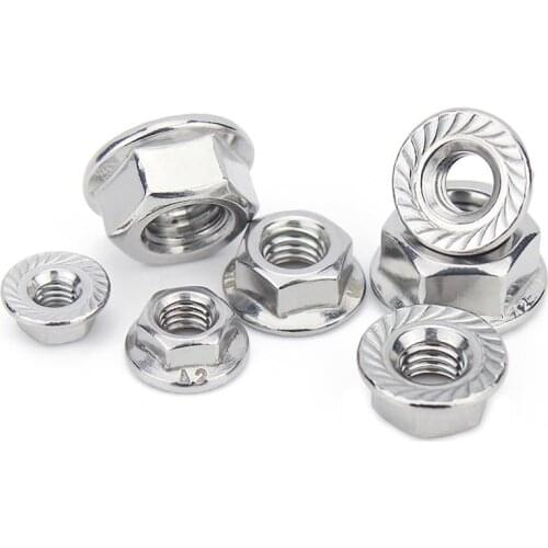 5PCS Reverse Thread Flange Nut A2 Stainless Steel M5 M6 M8 M10 Hex Rotate Left Nuts