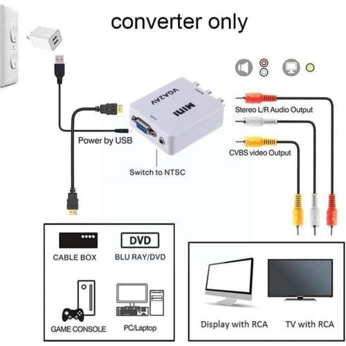 HDMI-compatible to RCA Converter AV/CVSB L/R Video HDMI2AV NTSC PAL HDMIToAV 60Hz 1080P 1920*1080 Output HD Support Box J1X0