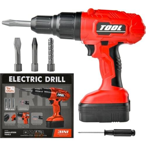 TOY CHOIS Electric Toy Drill Kid Pretend Play Tool Outside Construction Toddler Outdoor Preschool Gardening Lawn Gift for Kids