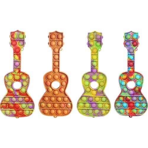 Push Pop Bubble Sensory Toy For Kids Adult Guitar Anti-Stress Fidget Toys Autism Special Needs Stress Reliever Toys