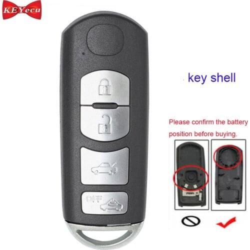 KEYECU 2pcs for Mazda 3 5 6 CX-5 CX-7 CX-9 MX-5 Miata Remote Car Key Shell Case Fob Housing Cover 4 Button