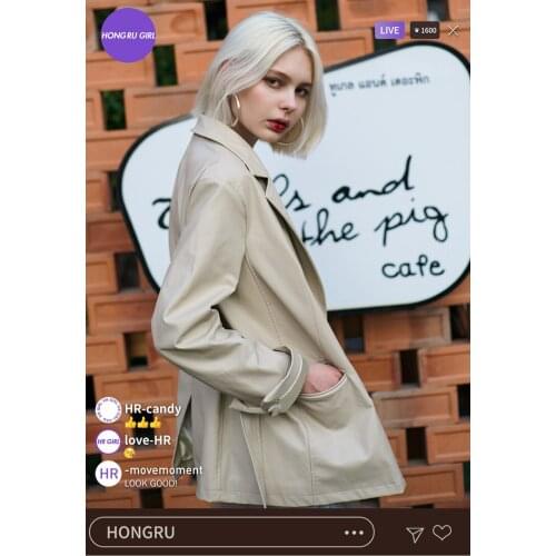 Spring New fashion brand great quality leather jackets female double breasted locomotive Pu leather jacket with belt wq1331